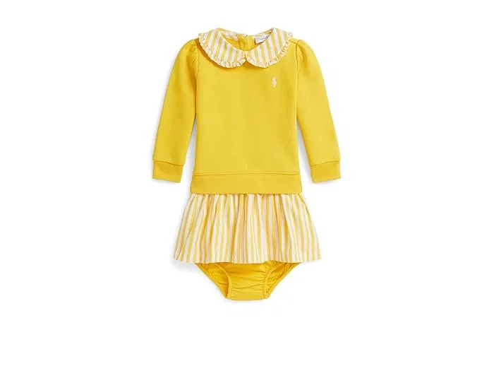Платье с трусиками из флиса полосатое Polo Ralph Lauren Kids, Nantucket Red/White