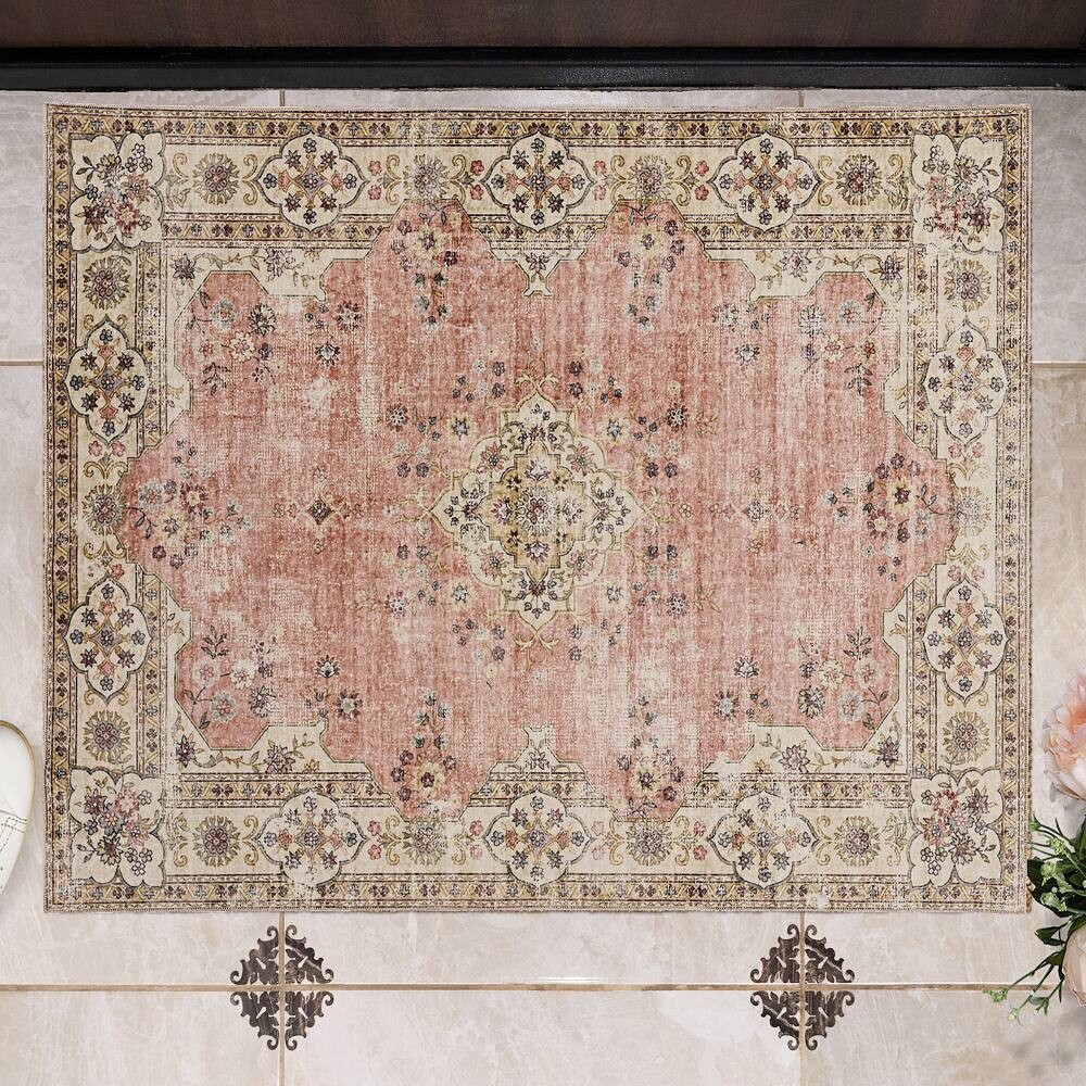 

Ковер Linon Blanton, который можно стирать в машине, цвет Pink Ivory