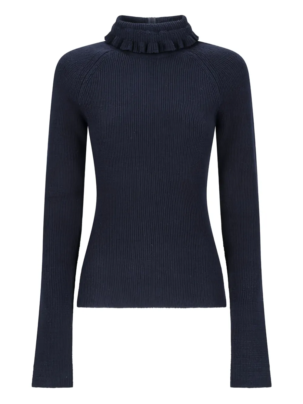 

Топ с оборками и длинными рукавами Alaïa, синий