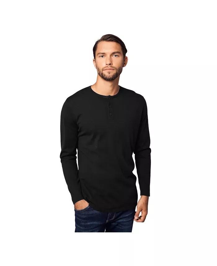 

Футболка Bellemere Henley из хлопка и кашемира Bellemere New York, черный