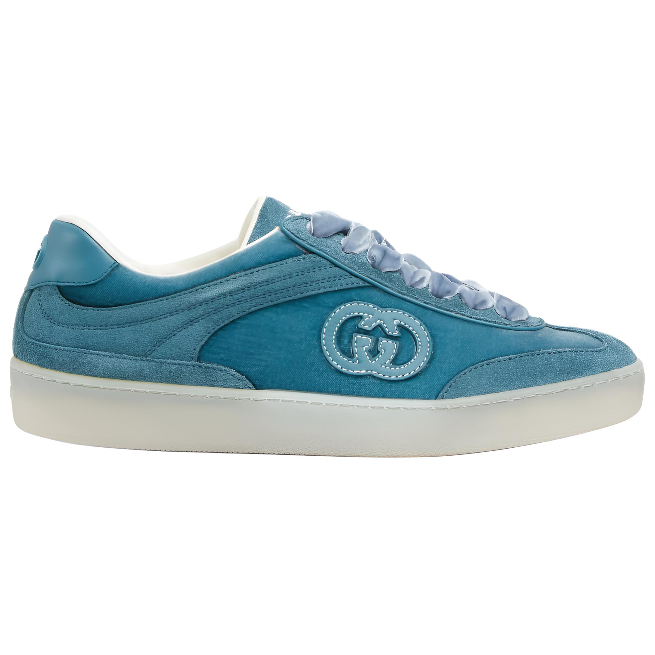 G75 низкие кроссовки для скейтбординга женские dark cyan GUCCI, Dark Cyan — фото 3