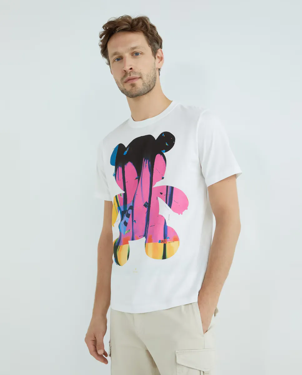 

Мужская футболка с коротким рукавом с мишкой Тедди Paul Smith, белый