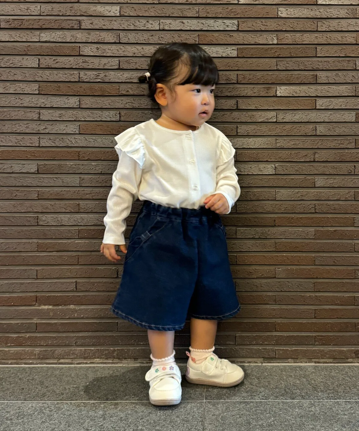 Растягивающиеся джинсовые шорты-юбка (baby size) Comme Ca Ism, Indigo — фото 3