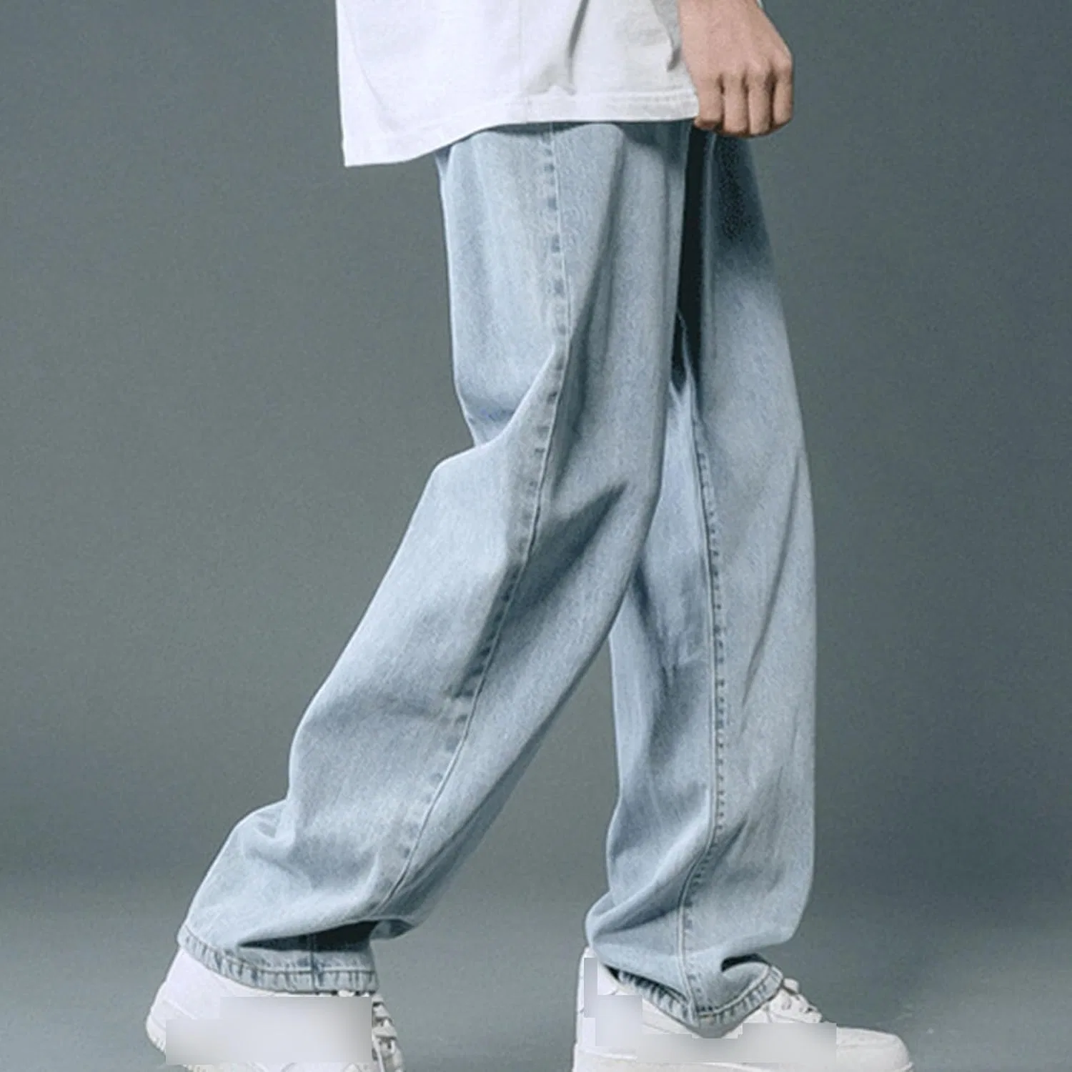 Джинсы свободные мужские Vintage, Wathet Blue — фото 2