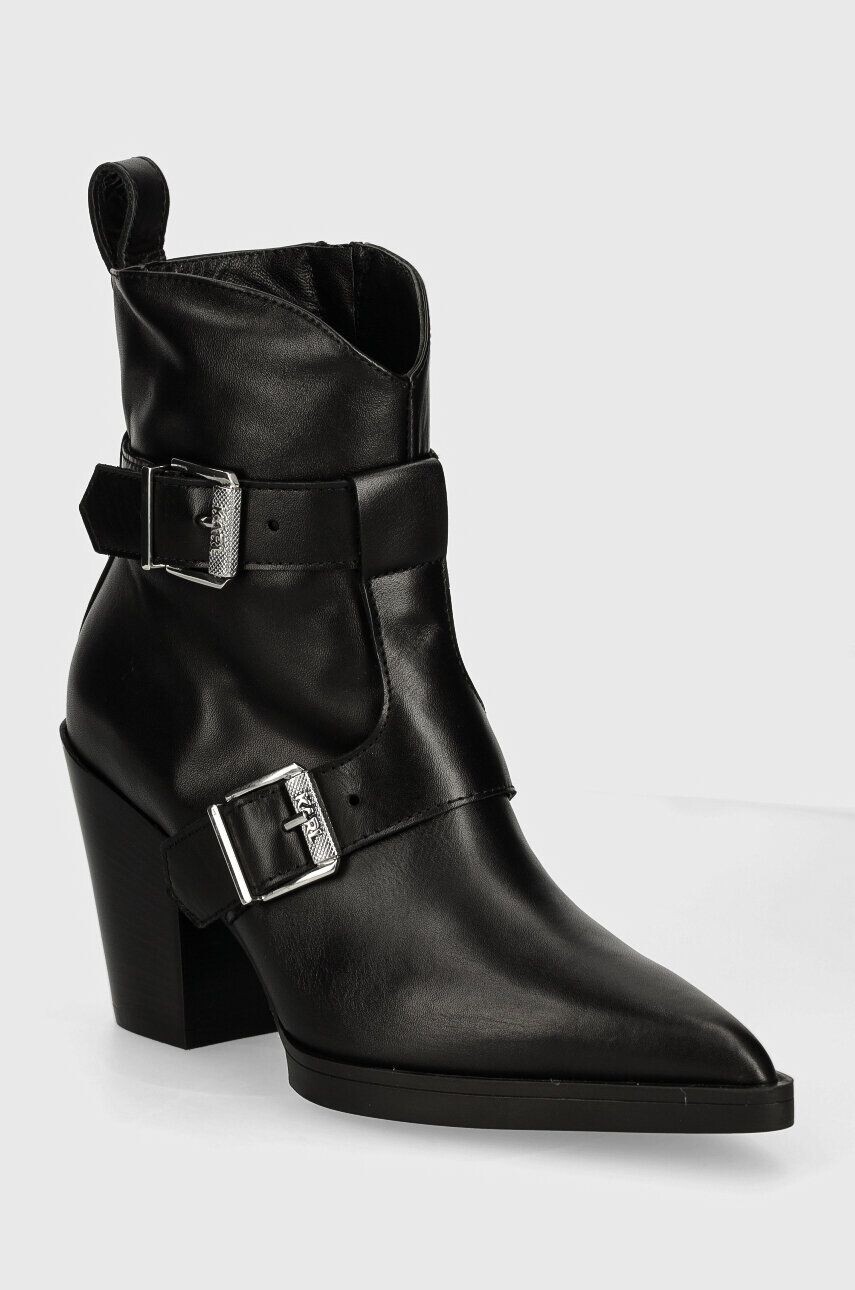 Кожаные ботильоны Karl Lagerfeld KOWBOY, черный