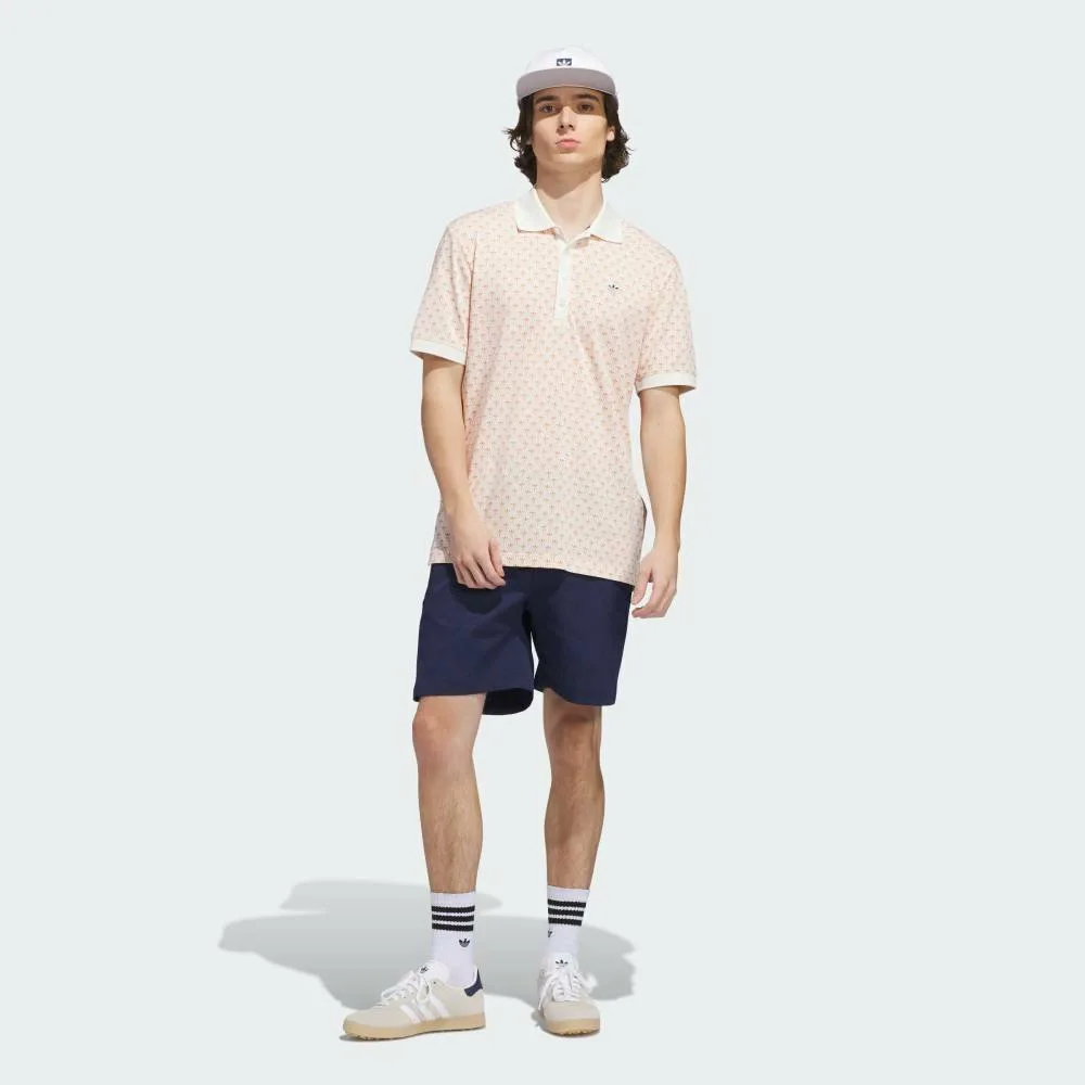 Футболка-поло Originals с логотипом Trefoil по всей поверхности Adidas, white — фото 3