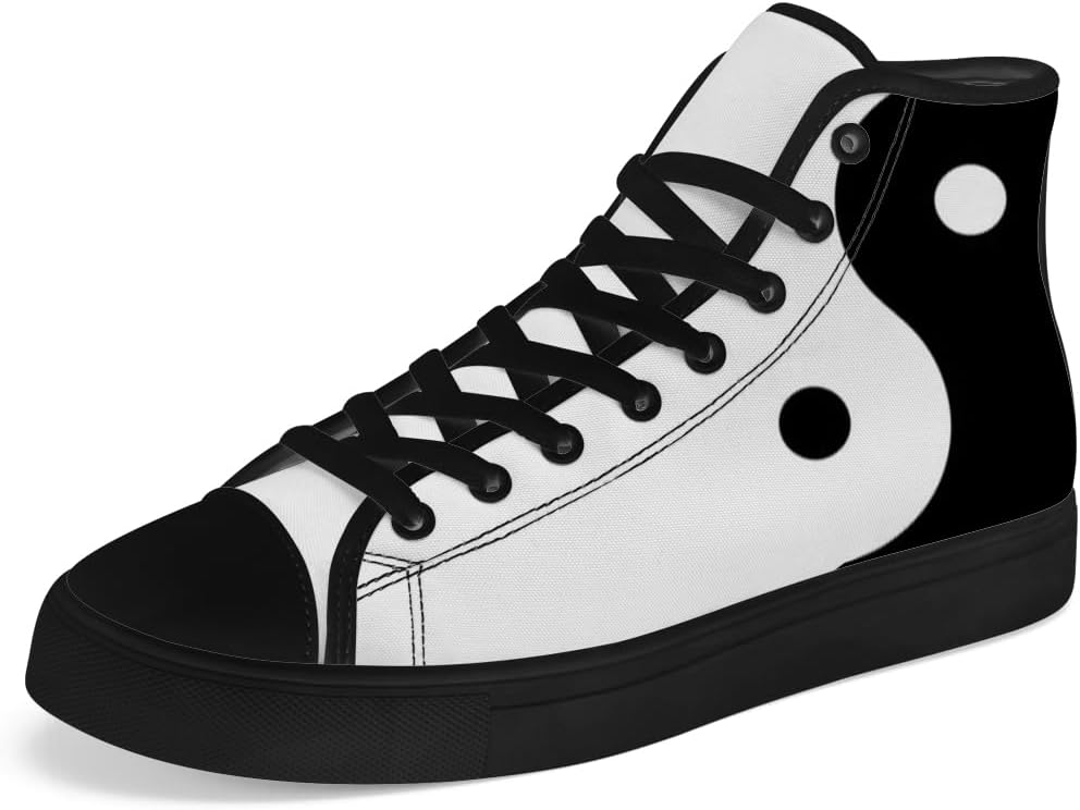 

Кеды на высокой подошве Yin и Yang, кроссовки на высокой подошве с шнуровкой, повседневная обувь, подарок для мужчин и женщин Chebing, белый/черный