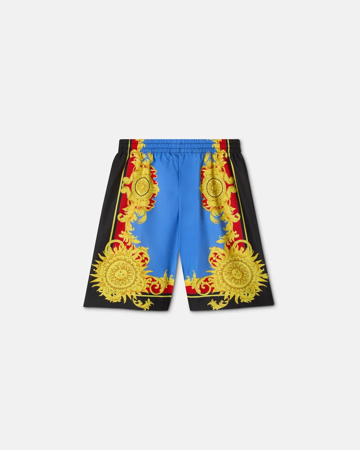 Детские шорты из хлопкового поплина с принтом Versace, мультиколор — фото 3