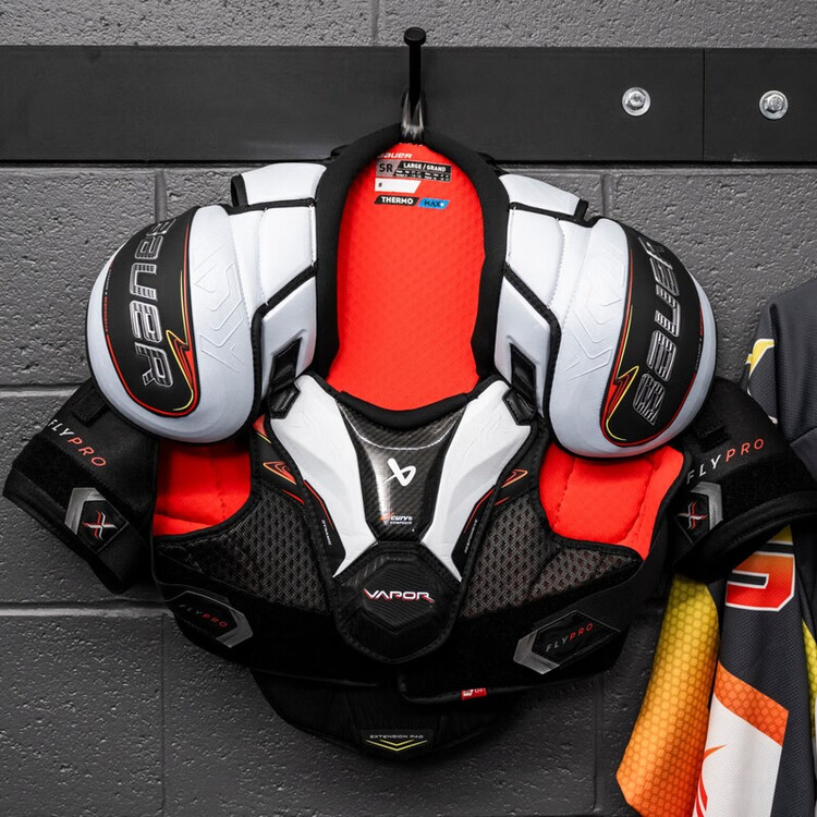 

BAUER Перчатки для хоккея с шайбой Model 25 Flypro, нагрудник, налокотники и наколенники, взрослый размер M, рост 165-175 см