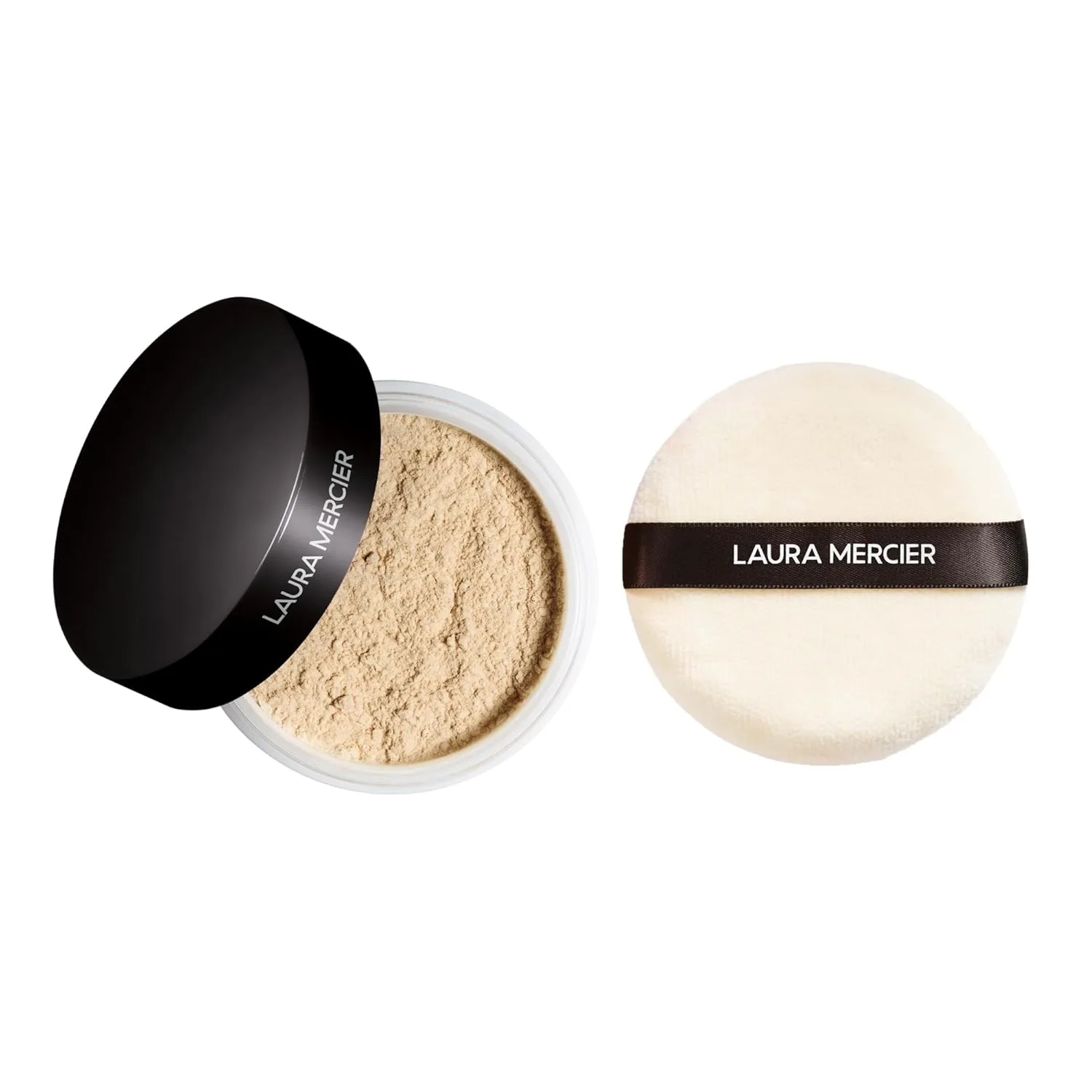 Laura Mercier Translucent Loose Setting Powder в оттенке Translucent: контроль блеска 24 часа, матовый финиш, для нормальной и жирной кожи, очень светлый и средний тон + набор с велюровой пуфф