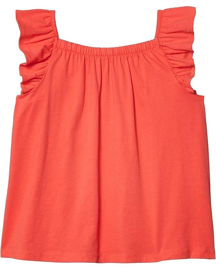 

Детская майка для девочек #4kids Essential Tank Top, кораллово-розовая с оборками и короткими рукавами, модель JDM821