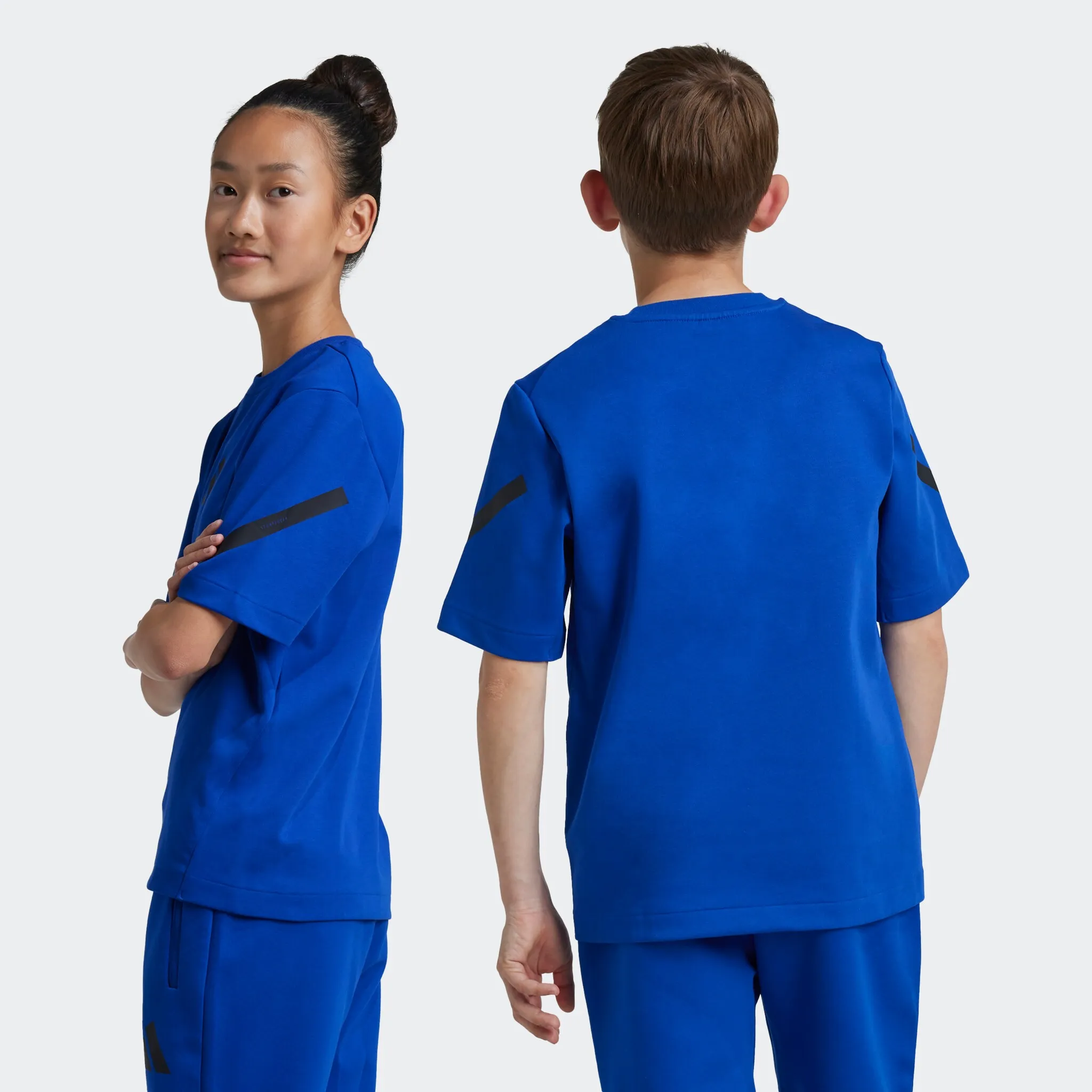 Футболка adidas Sportswear «J ZNE TEE», цвет Royal Blue / Black — фото 2