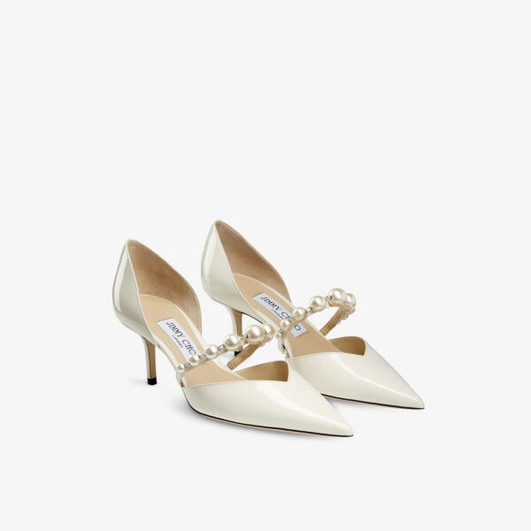 Туфли Aurelie 65 из лакированной кожи, украшенные жемчугом Jimmy Choo, белый — фото 4