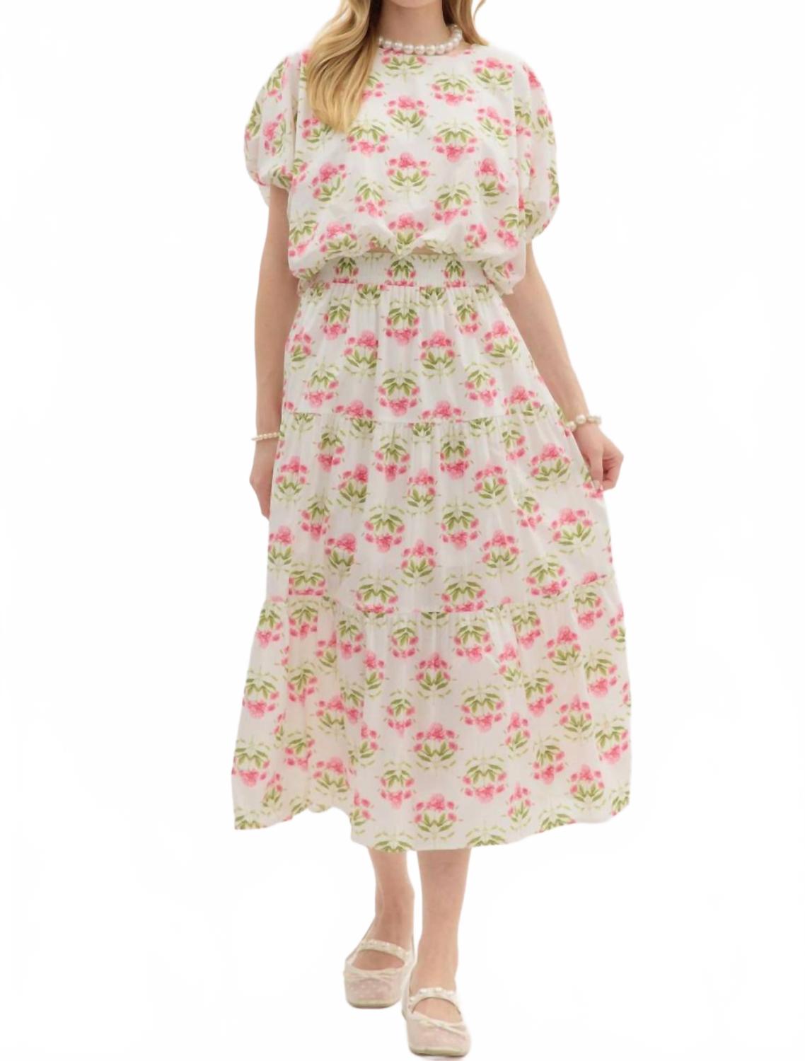 

Юбка миди с высокой талией и цветочным принтом, разноцветная Entro, Multi