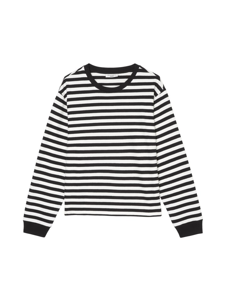 

Футболка Marc O'Polo DENIM Leichtes Ringel Sweatshirt relaxed, черный