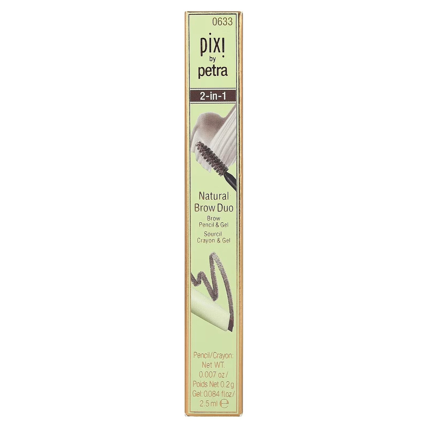 Карандаш и гель Pixi Beauty 2-в-1 Natural Brow Duo 0633 Deep Brown для бровей — фото 2