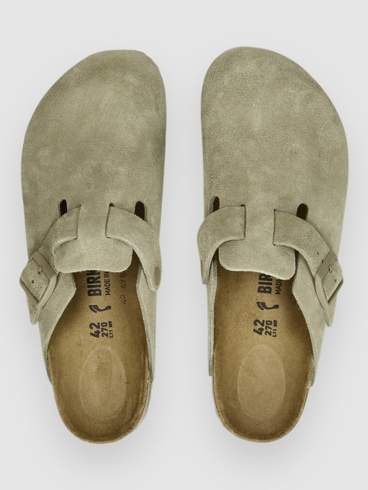 Сандалии Birkenstock Boston Suede Leather Narrow Sandalen, faded khaki — фото 4