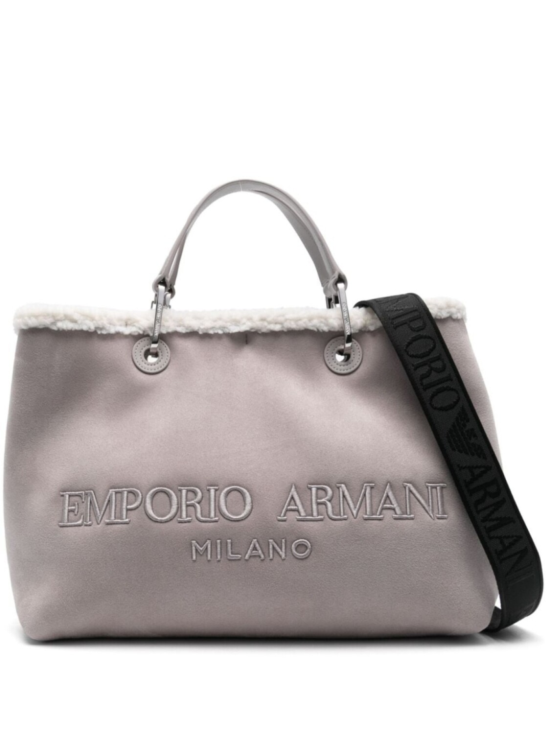 

Emporio Armani сумка на плечо с вышитым логотипом, серый
