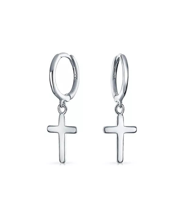 

Маленькие религиозные серьги-крестики с подвесками из стерлингового серебра с покрытием из розового золота Bling Jewelry, grey