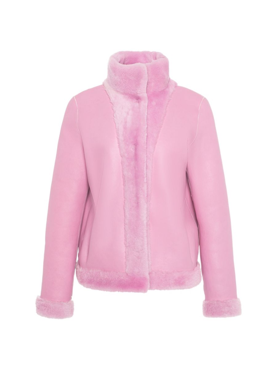 

Двусторонняя куртка из овчины с цветными блоками Made For Generations WOLFIE FURS, розовый