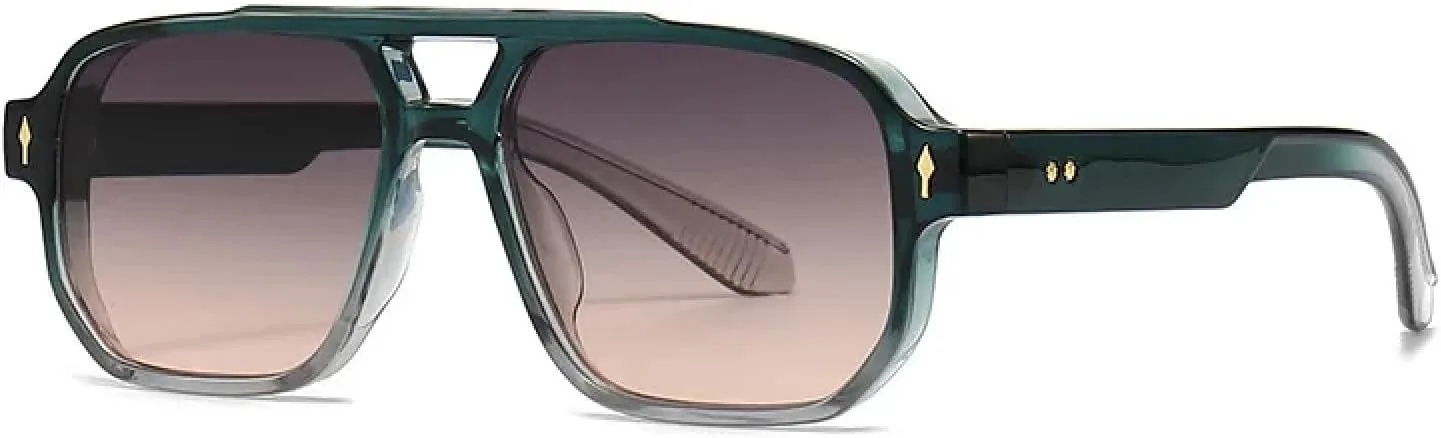 

Роскошные солнцезащитные очки для женщин с градиентным переходом цвета и заклепками, мужские очки для вождения с защитой от УФ-излучения UV400 TVTBBVV, Green Gray