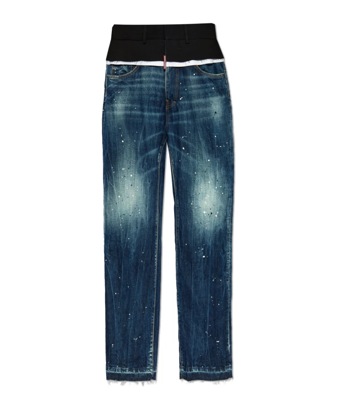 

Джинсы из комбинированных материалов Dsquared2, синий
