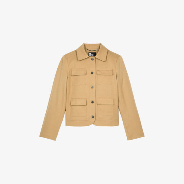 

Куртка The Kooples с накладными карманами, бежевый