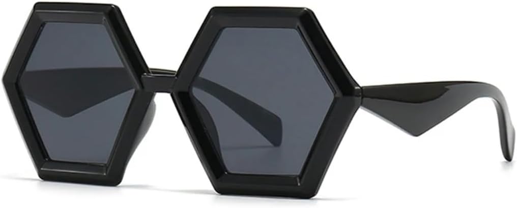 

Ретро-солнцезащитные очки в форме многоугольника и квадрата для женщин, градиентные, с защитой от УФ-излучения UV400, модные для мужчин, двухцветные, трендовые UATXTAU, Black Gray