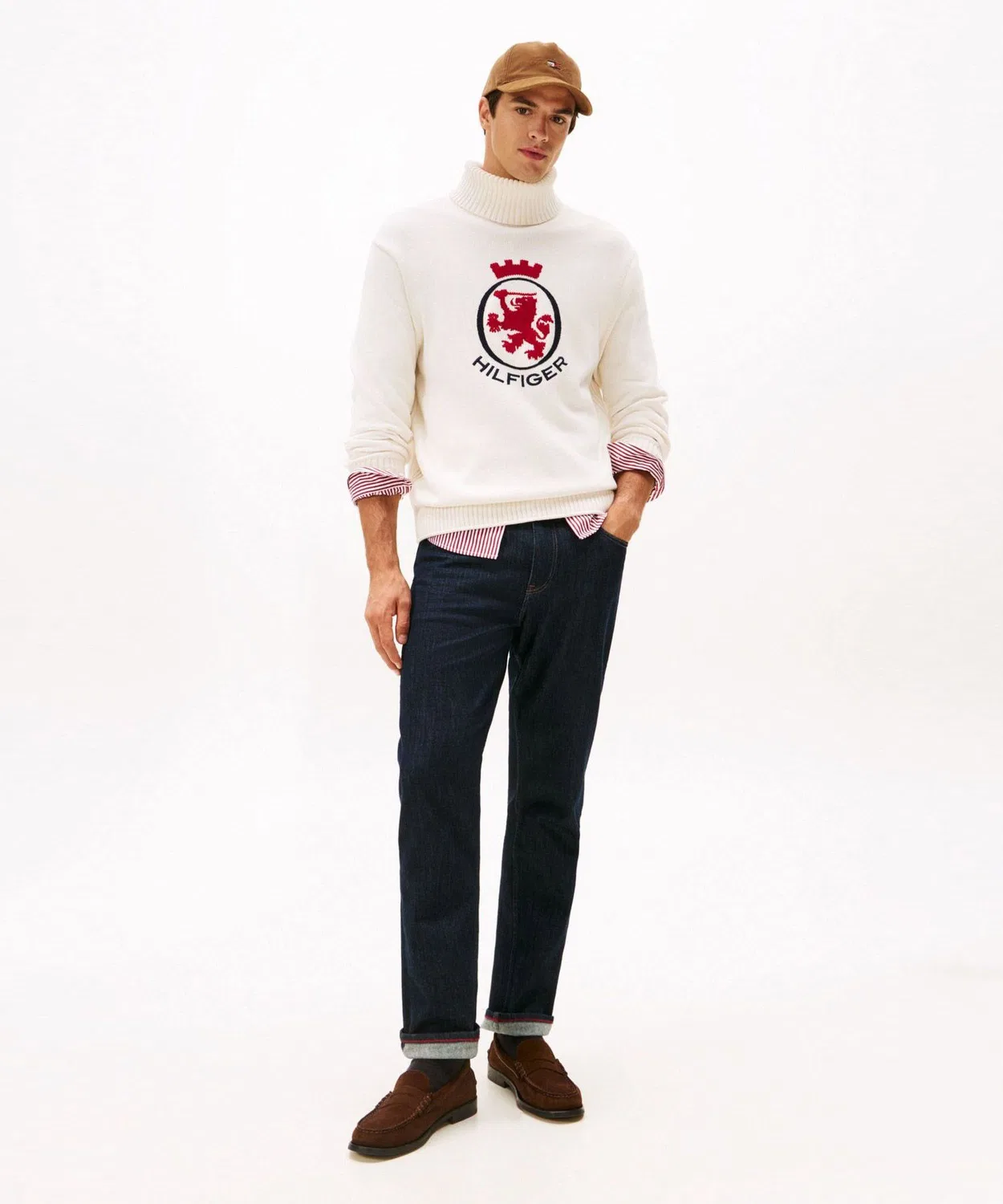 Свитер с графическим принтом Tommy Hilfiger, хлопок, белый — фото 3