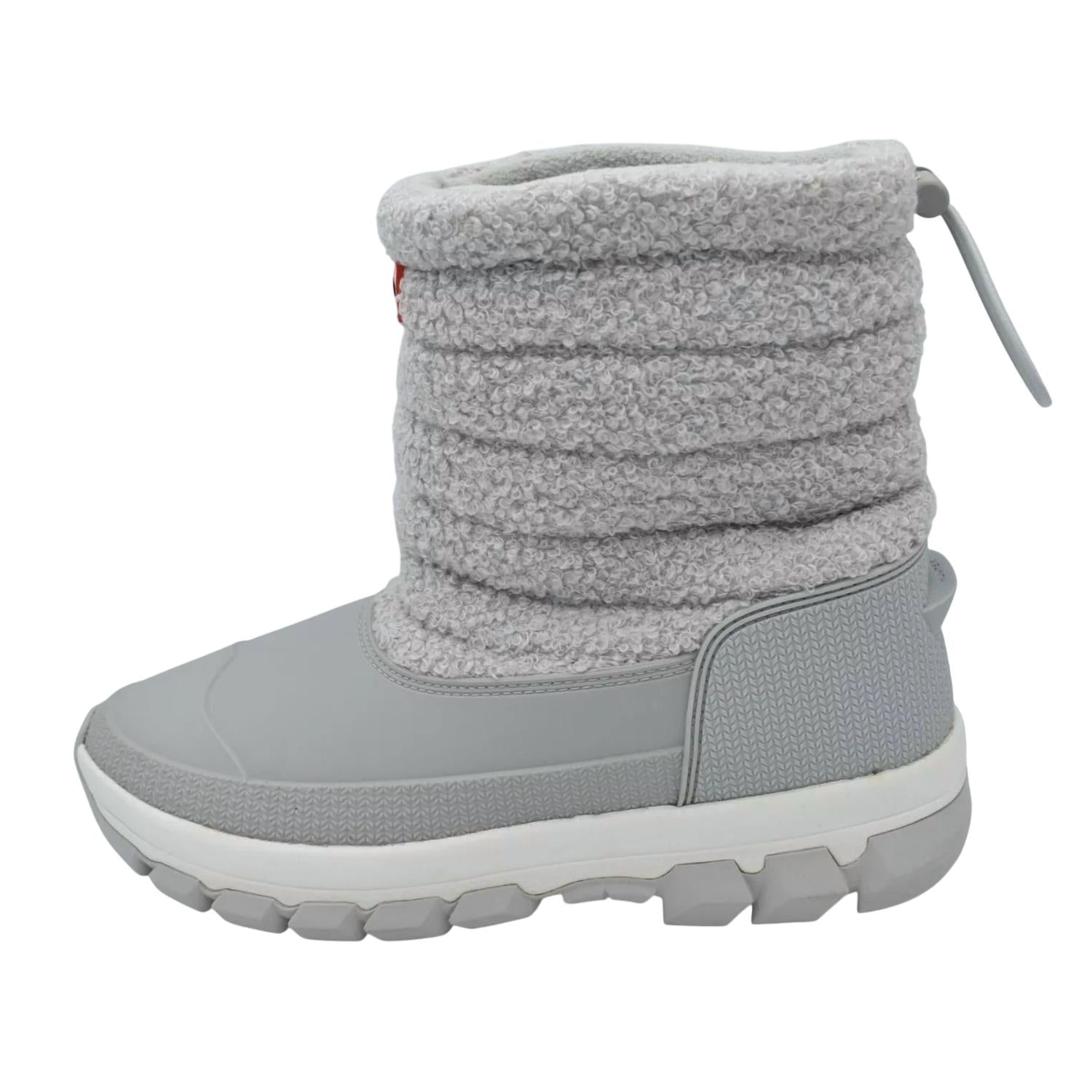 Женские зимние ботинки Sherpa с коротким голенищем в матово-сером цвете Hunter, серый — фото 3