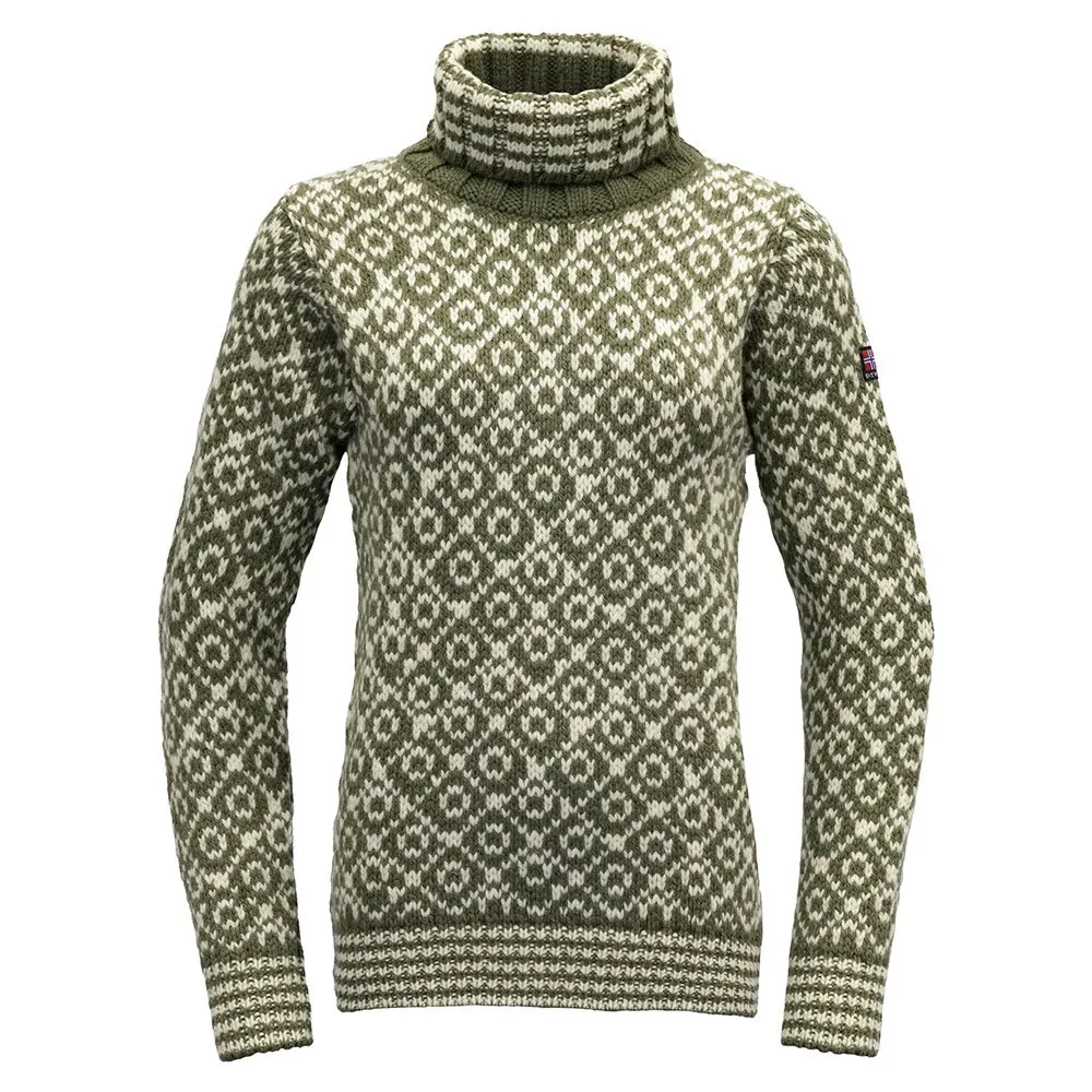 

Свитер DEVOLD OF NORWAY Svalbard Wool High Neck, зеленый