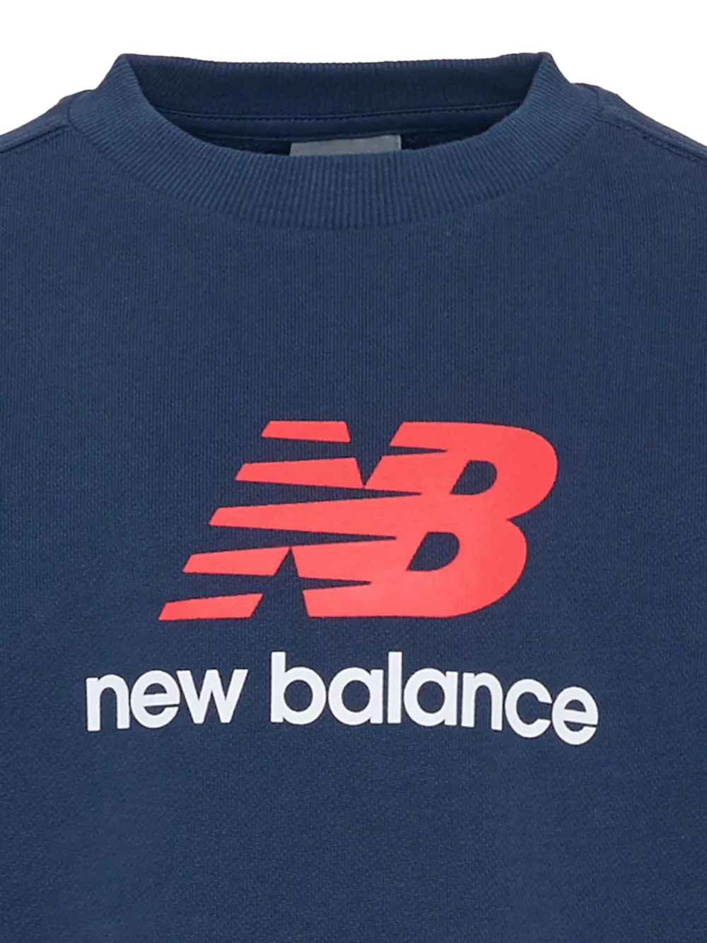Свитшот с логотипом и круглым вырезом New Balance Kids, синий — фото 3