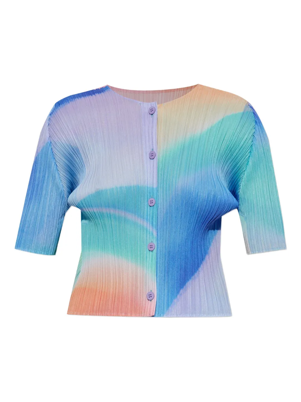 

Кардиган с плиссировкой и застежкой на пуговицы Pleats Please Issey Miyake, синий