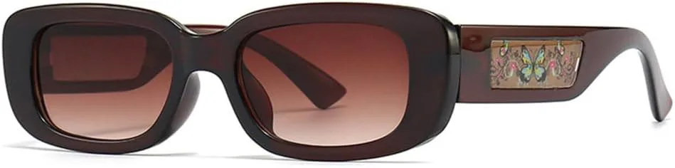 

Солнцезащитные очки в маленькой квадратной оправе для женщин и мужчин, модные, роскошные, винтажные, с эффектом бабочки, с защитой от УФ-излучения UV400 MUTYNE, Tea