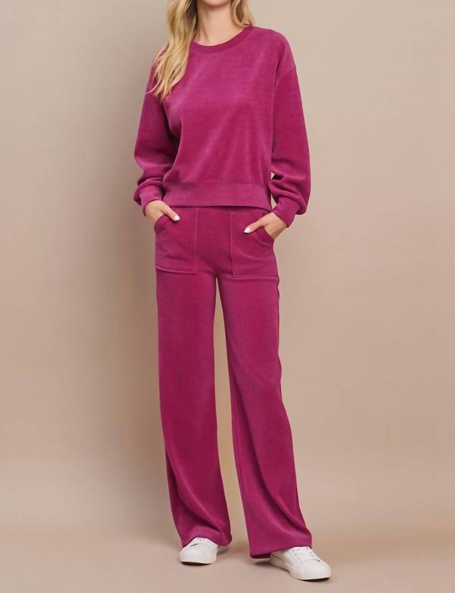

Вельветовые брюки Lounge цвета Roseberry Yelete