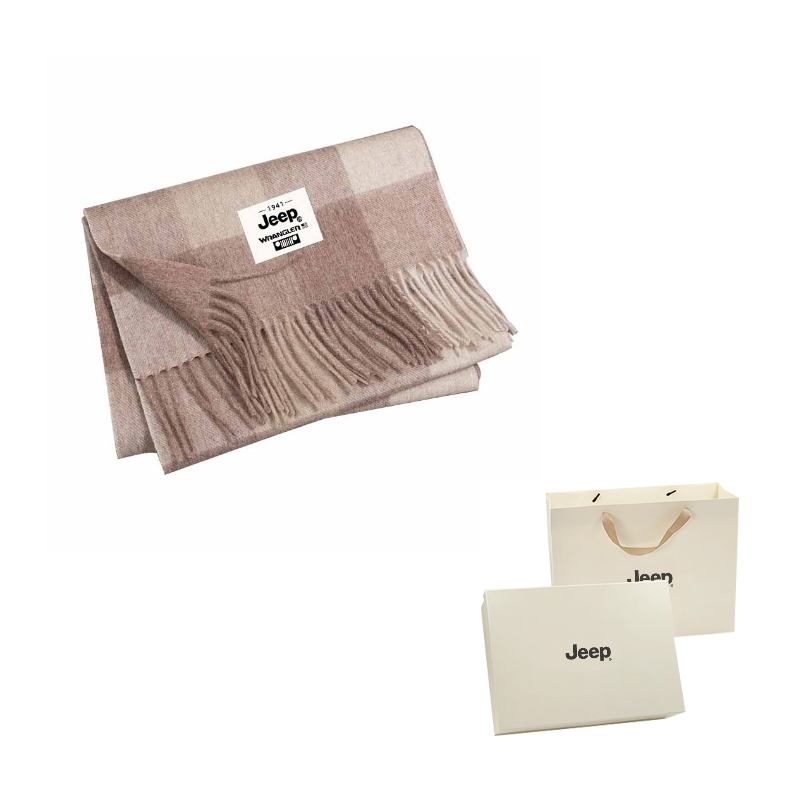 

Шарф из полиэстера Unisex Jeep, camel бежевый plaid