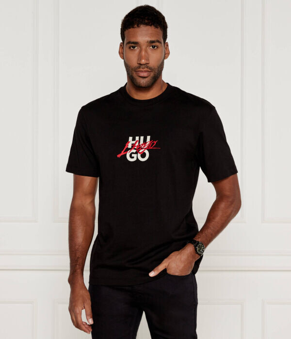 

Футболка Hugo Relaxed Fit с длинными рукавами, черный