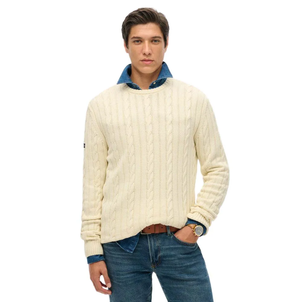 

Свитер Superdry Classic Cable, бежевый