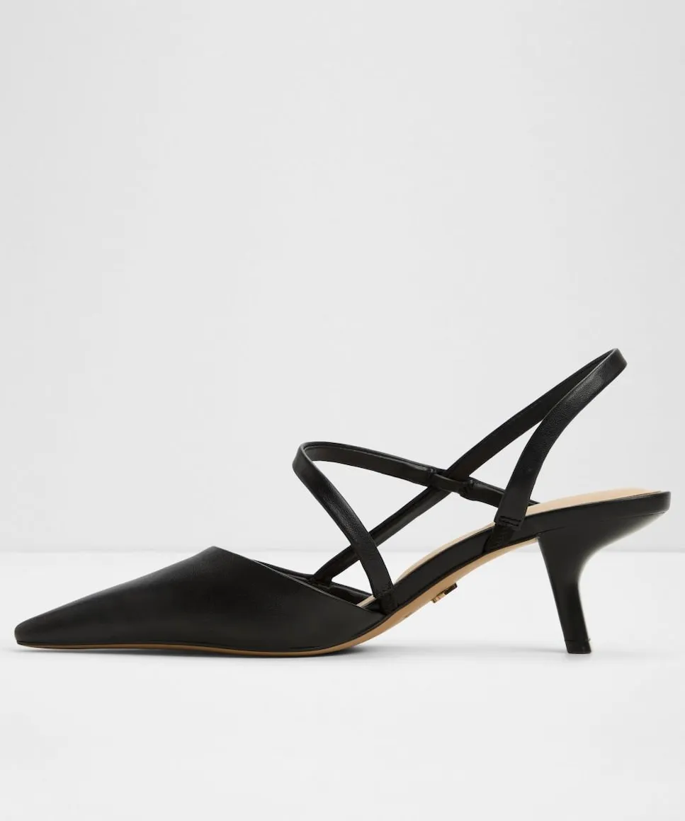 Женские туфли-лодочки из кожи с острым носком Aldo, черный — фото 2