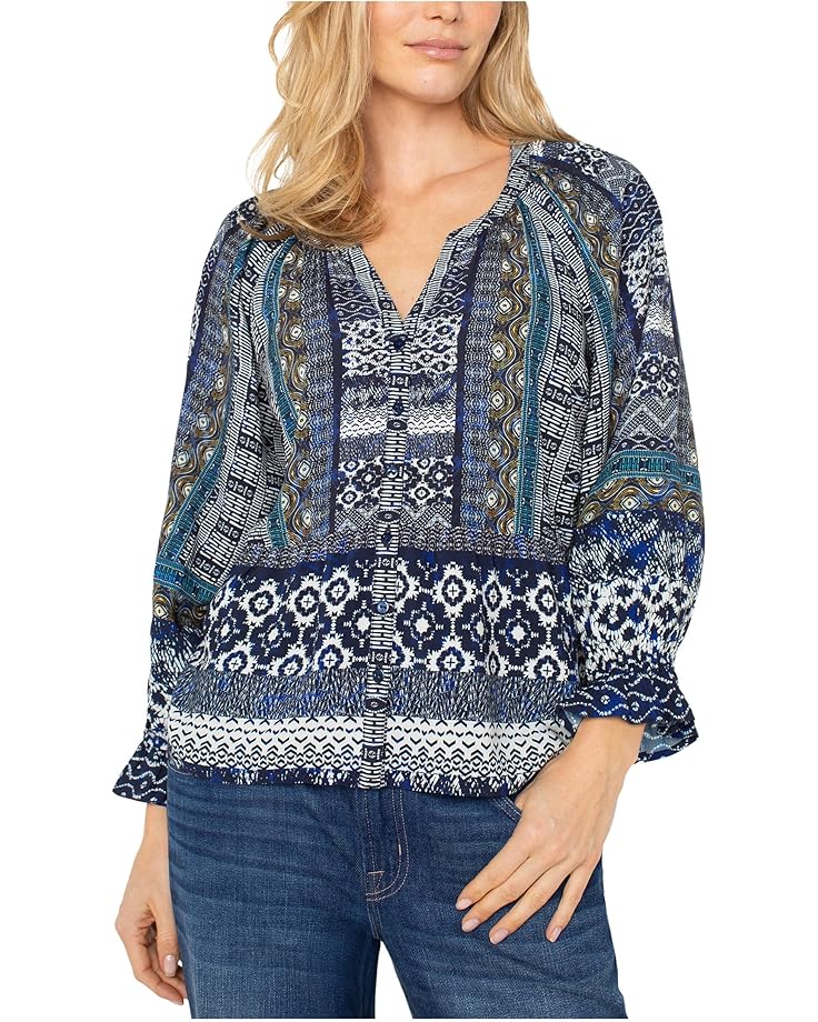 

Блуза Liverpool Los Angeles 3/4, цвет Blue Shibori Multi