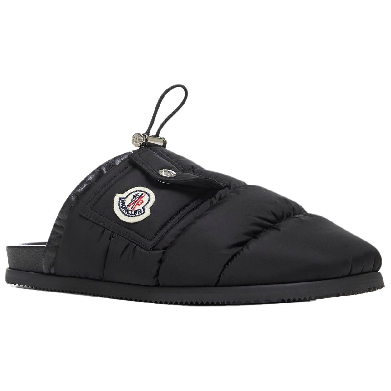 Тапочки женские с логотипом на заплатке и мягкой подкладкой Moncler, original shoe box included — фото 4