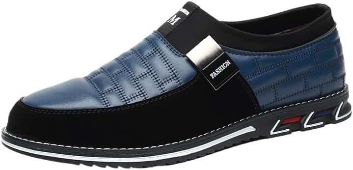 

Мужская обувь из искусственной кожи, противоскользящие и износостойкие слипоны для офиса и деловой обстановки Fmshi, синий