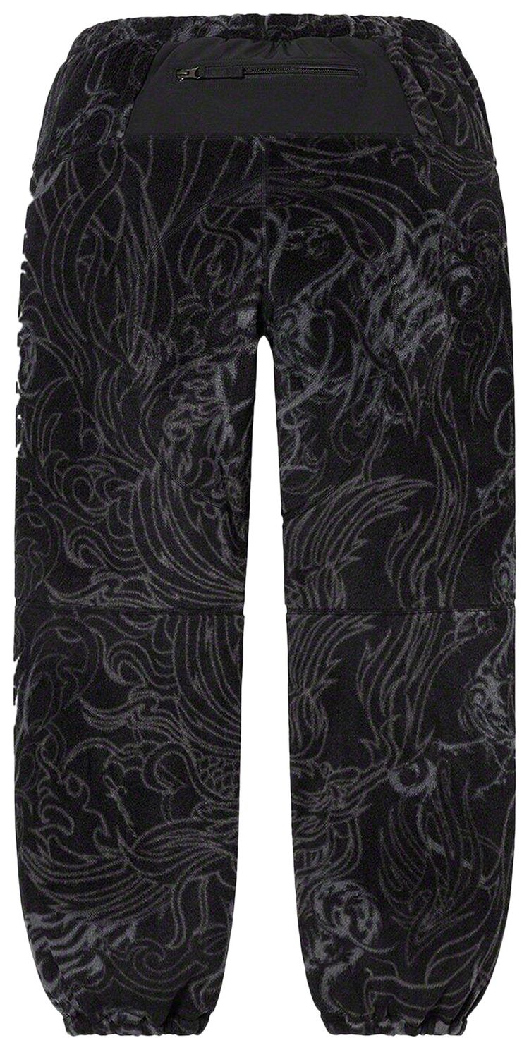 Флисовые брюки Supreme x The North Face Steep Tech Fleece Pant, черный — фото 2
