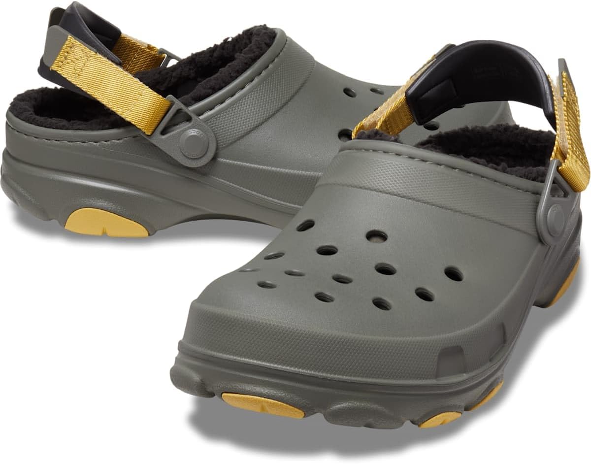 Кроксы для взрослых с подкладкой и регулируемым ремешком на пятке Crocs, оливковый — фото 2
