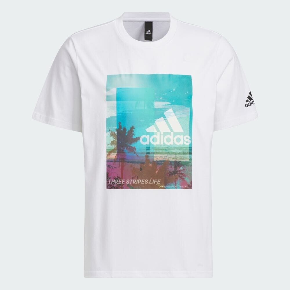 

Футболка Adidas [Worn by JO1's Mamehara Kazunari] M PALM TREE T-shirt, белый