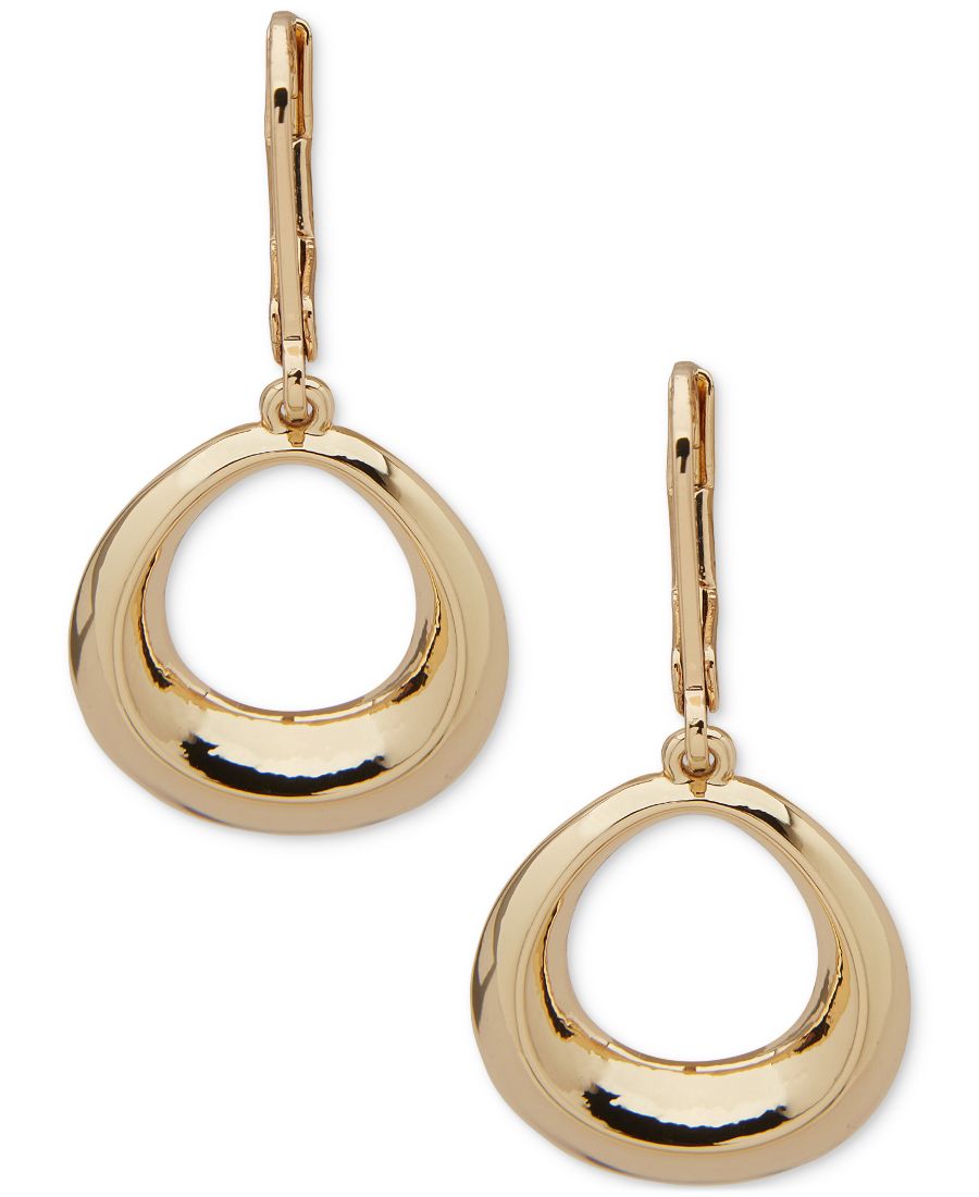 

Серьги-подвески овальной формы с фаской, золотистого цвета Anne Klein, Gold