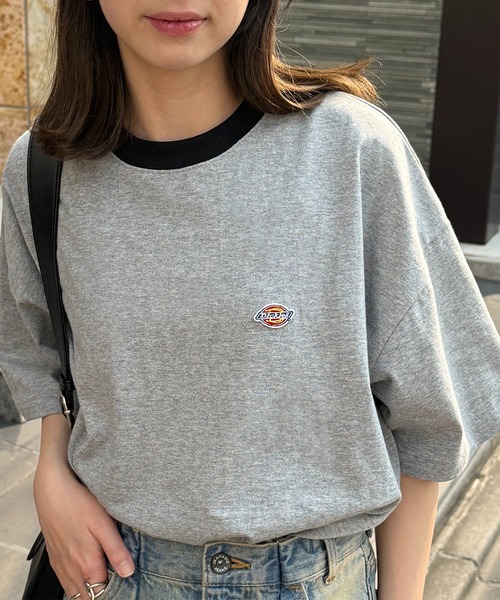 

Футболка с вышивкой, оверсайз Dickies, серый