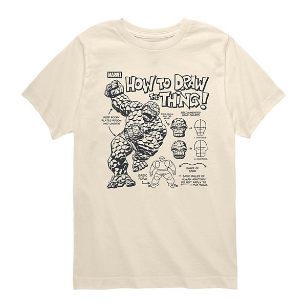 

Футболка Marvel The Fantastic Four: First Steps How to Draw the Thing Licensed Character, Cream