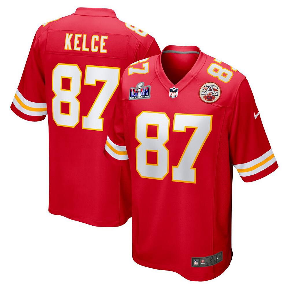 

Мужская игровая майка Nike Travis Kelce Red Kansas City Chiefs Super Bowl LVIII, цвет Chf Red