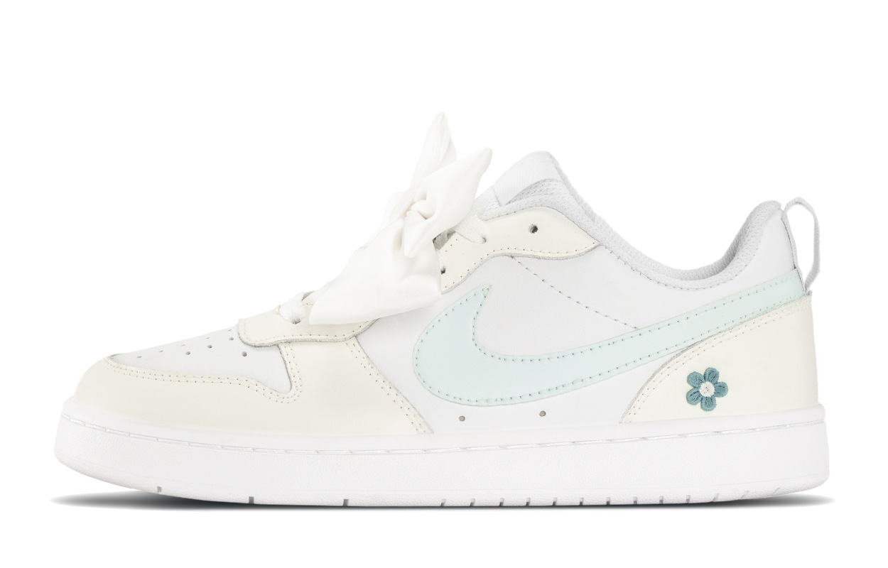 

Nike Court Borough Sea Salt Soda противоскользящие амортизирующие низкие детские скейтбординг кроссовки beige blue для подростков